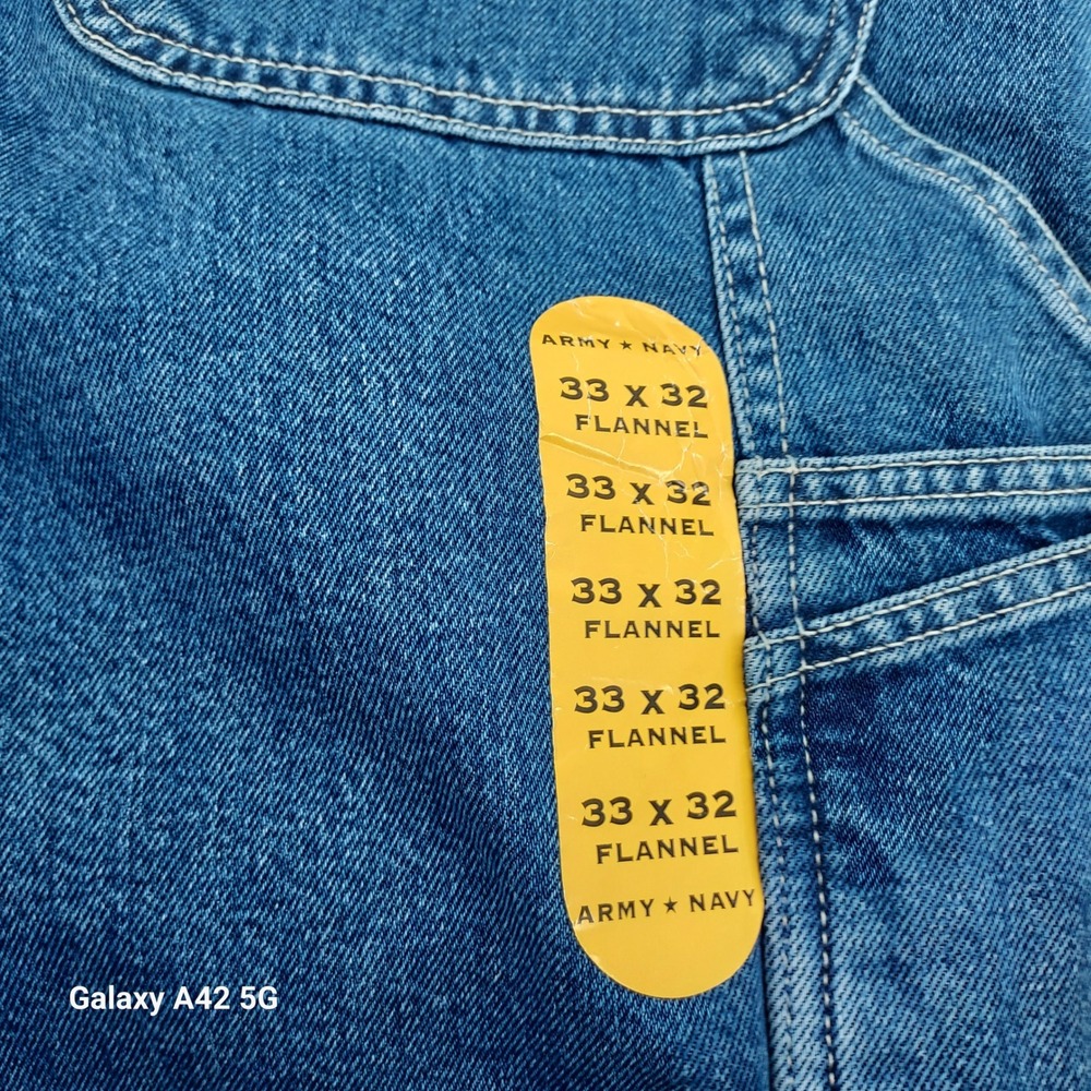 ARMY NAVY Carpenter Jeans Flannel Lined Titanium Denim Waist 33 Inseam 32 - Picture 6 of 10